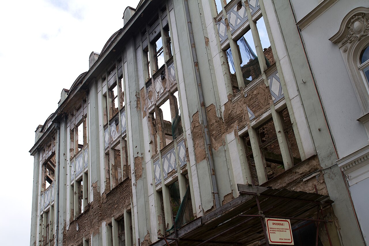 Ruins of the Bosnian War in city center of Sarajevo can still been seen in may 2012