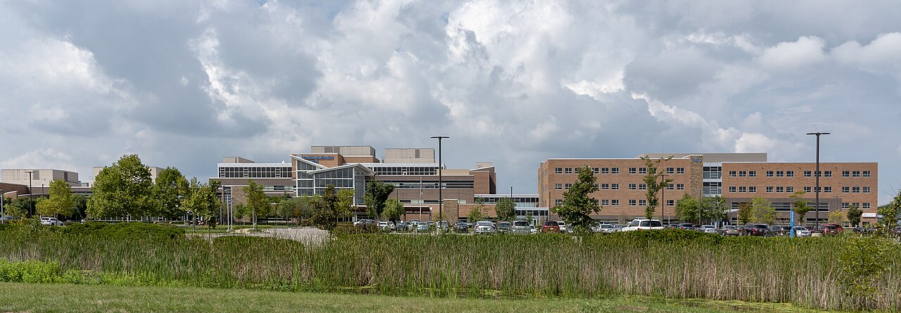 Front profile Dublin Methodist Hospital located in Dublin, Ohio.