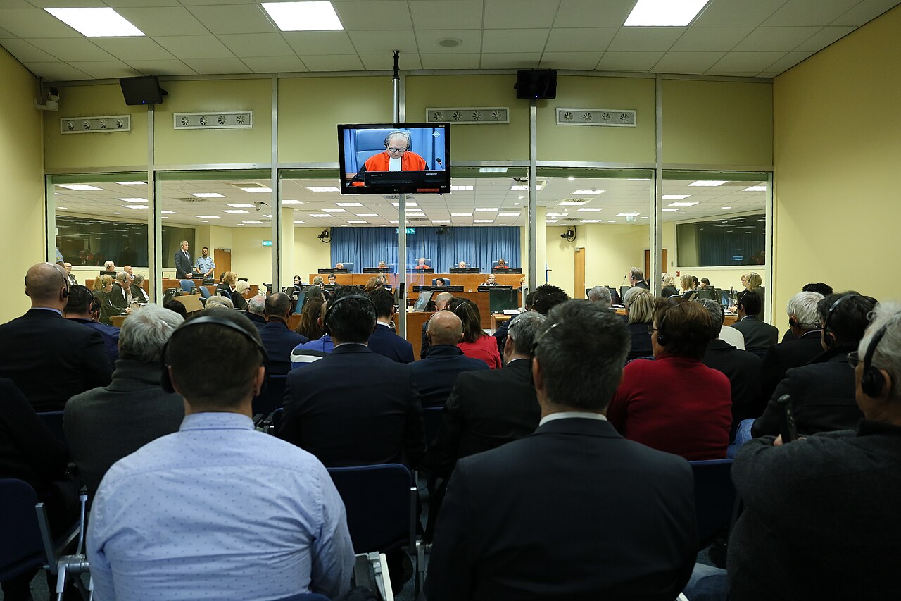 29 November 2017 - Courtroom 3 and Presiding Judge President Agius at the Prlić Appeals Judgement.